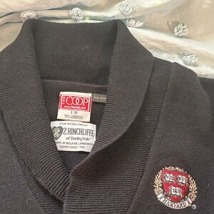 Black Lambswool Men's Pullover Cardigan